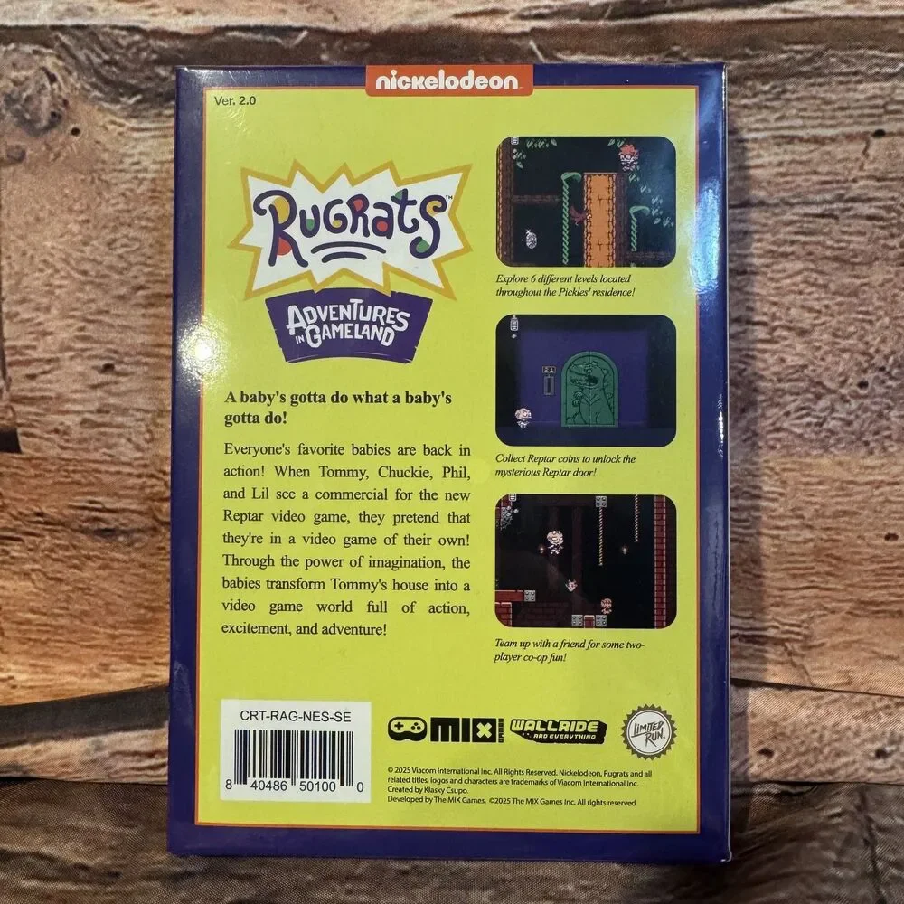 Rugrats Adventures in Gameland NES Limited Run Games LRG FIXED Ver 2.0 NEW